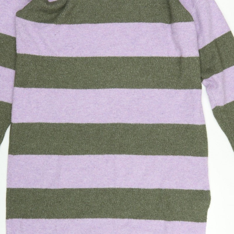 Tu Women Multicoloured Stripe Knit Jumper Dress Size 16 Long Sleeve