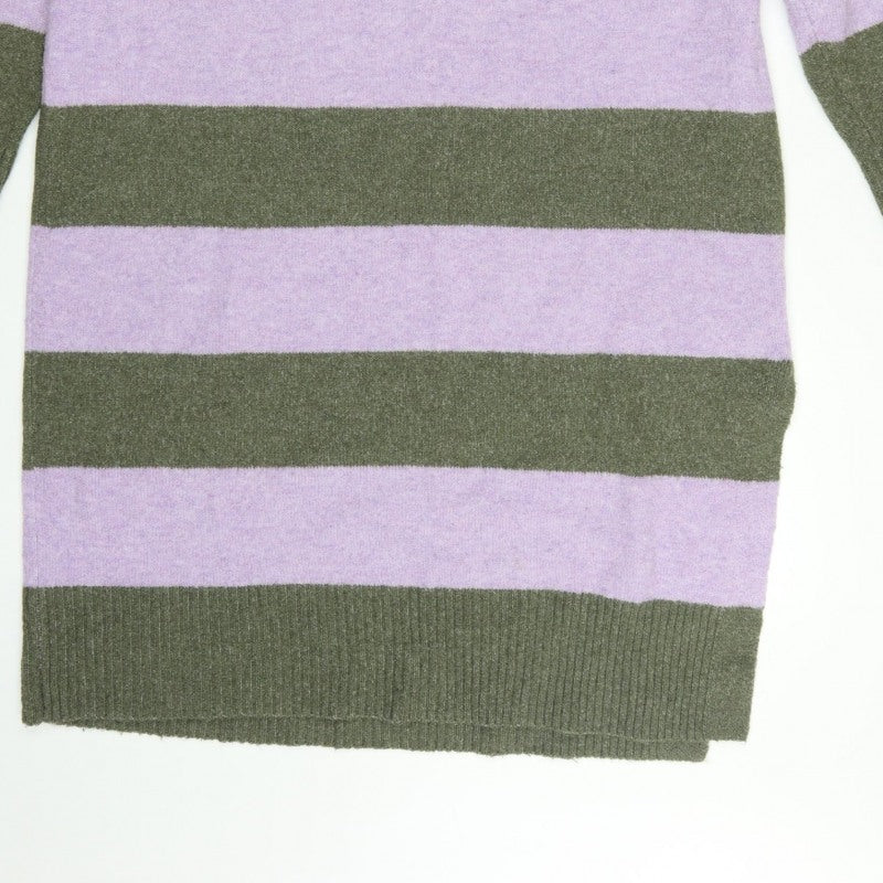 Tu Women Multicoloured Stripe Knit Jumper Dress Size 16 Long Sleeve