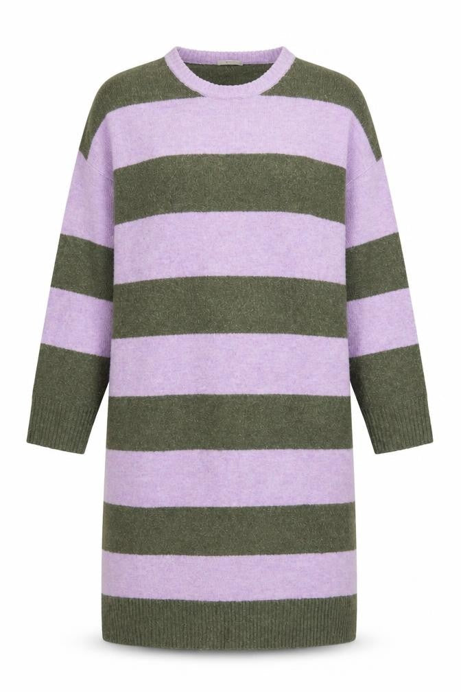 Tu Women Multicoloured Stripe Knit Jumper Dress Size 16 Long Sleeve