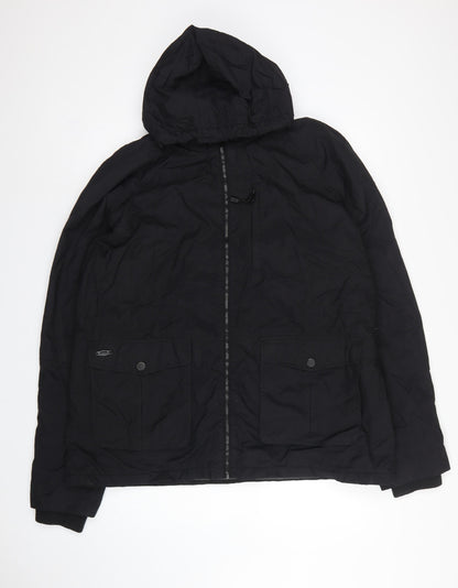 Next Men’s Black 2XL Anorak Hooded Fleece Lined Jacket