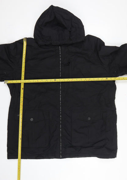 Next Men’s Black 2XL Anorak Hooded Fleece Lined Jacket
