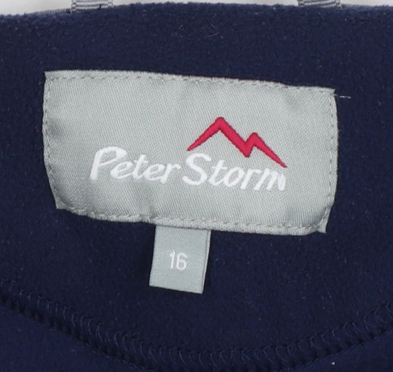 Peter Storm Women's Navy Size 16 Fleece 1/4 Zip High Neck Sweatshirt