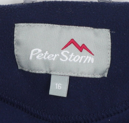 Peter Storm Women's Navy Size 16 Fleece 1/4 Zip High Neck Sweatshirt