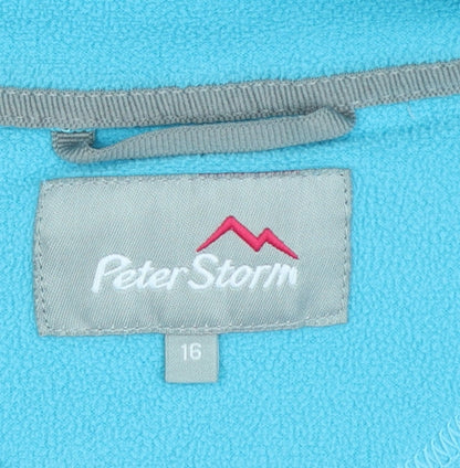 Peter Storm Women Blue Size 16 1/4 Zip Fleece Pullover Sweatshirt