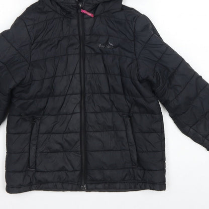 Peter Storm Boys Black 9-10 Years Hooded Quilted Puffer Jacket