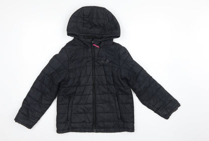 Peter Storm Boys Black 9-10 Years Hooded Quilted Puffer Jacket