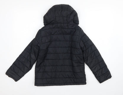 Peter Storm Boys Black 9-10 Years Hooded Quilted Puffer Jacket