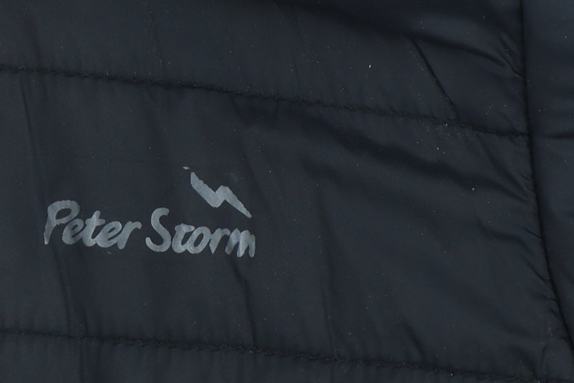Peter Storm Boys Black 9-10 Years Hooded Quilted Puffer Jacket