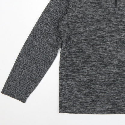 Mountain Warehouse Mens Grey M 1/4 Zip High Neck Fleece Sweatshirt