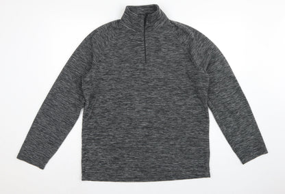 Mountain Warehouse Mens Grey M 1/4 Zip High Neck Fleece Sweatshirt