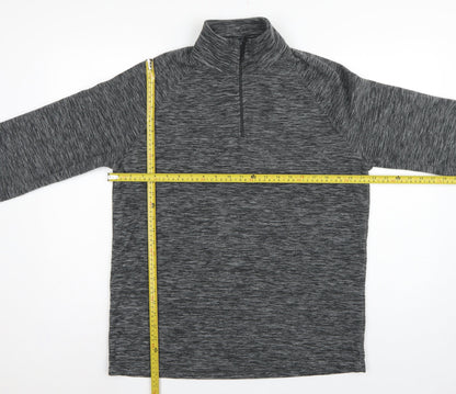 Mountain Warehouse Mens Grey M 1/4 Zip High Neck Fleece Sweatshirt