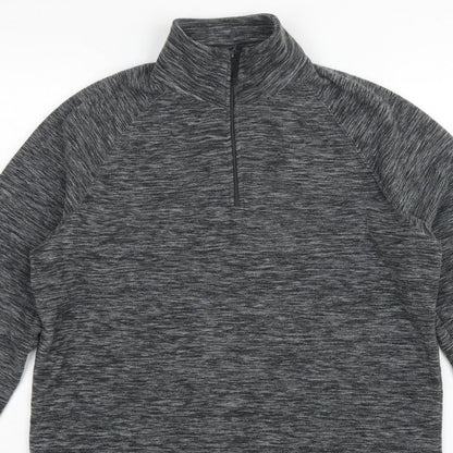 Mountain Warehouse Mens Grey M 1/4 Zip High Neck Fleece Sweatshirt