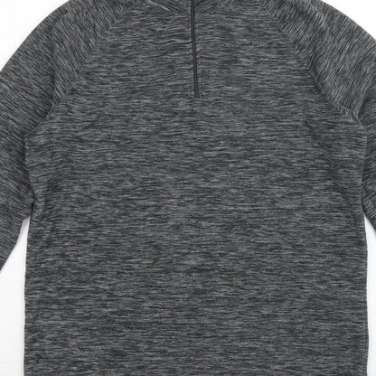 Mountain Warehouse Mens Grey M 1/4 Zip High Neck Fleece Sweatshirt