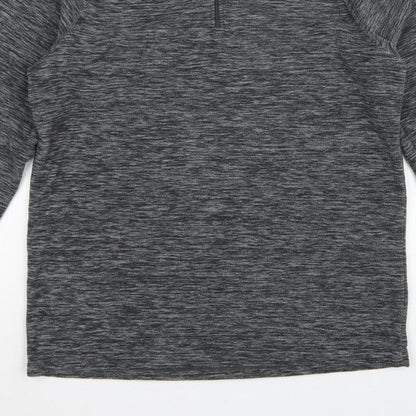 Mountain Warehouse Mens Grey M 1/4 Zip High Neck Fleece Sweatshirt