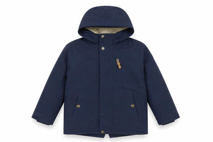 Next Boys Navy 4-5 Years Hooded Parka Coat Fleece Lined Zip