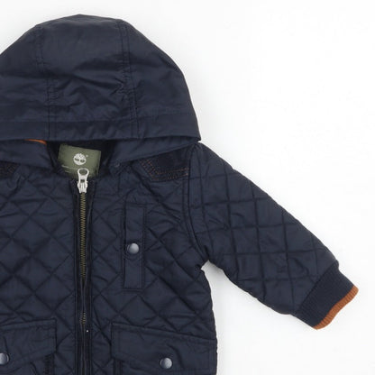 Timberland Boys Blue 6-9 Months Hooded Quilted Puffer Jacket