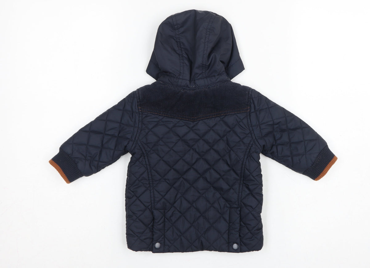 Timberland Boys Blue 6-9 Months Hooded Quilted Puffer Jacket