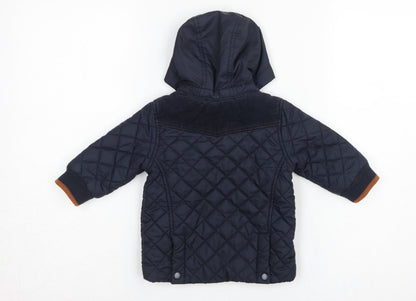 Timberland Boys Blue 6-9 Months Hooded Quilted Puffer Jacket