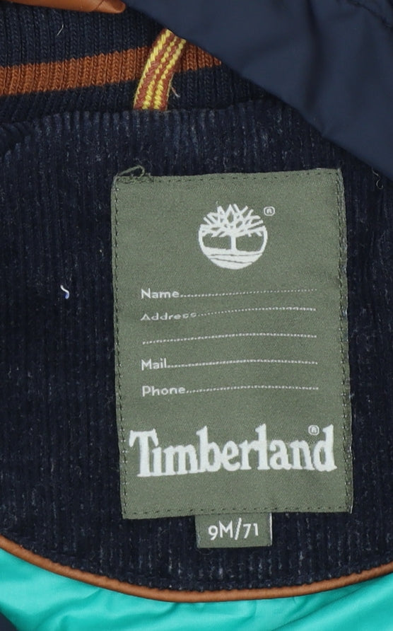 Timberland Boys Blue 6-9 Months Hooded Quilted Puffer Jacket