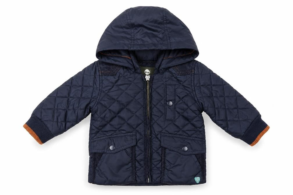 Timberland Boys Blue 6-9 Months Hooded Quilted Puffer Jacket