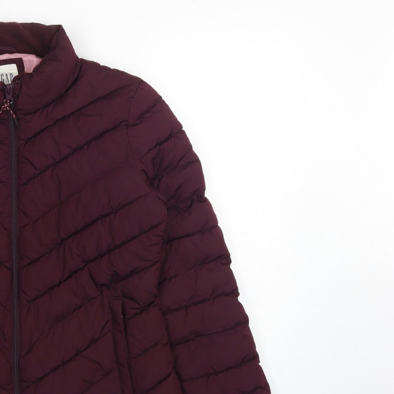 GAP Women’s Red Size 10 Quilted Puffer Jacket Full Zip