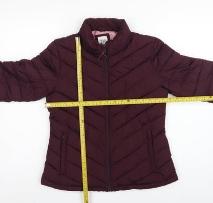GAP Women’s Red Size 10 Quilted Puffer Jacket Full Zip