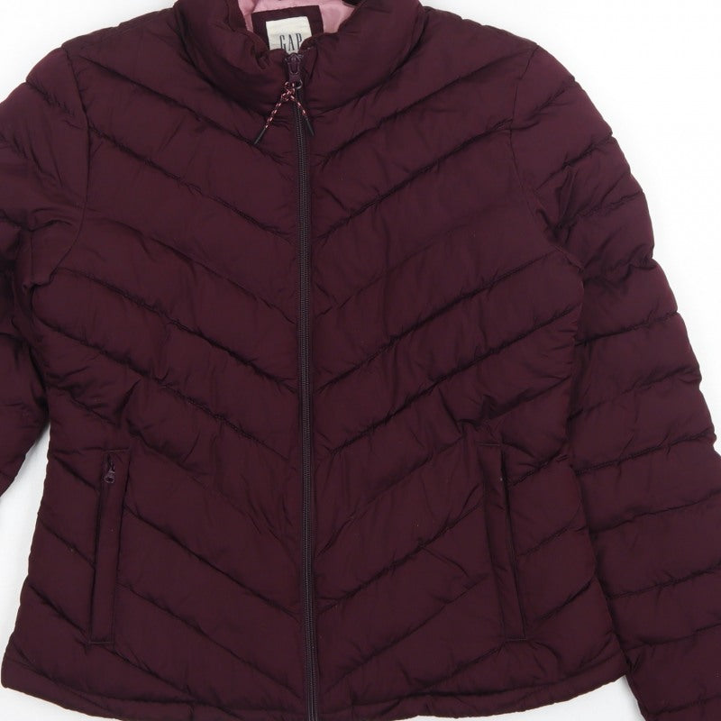GAP Women’s Red Size 10 Quilted Puffer Jacket Full Zip