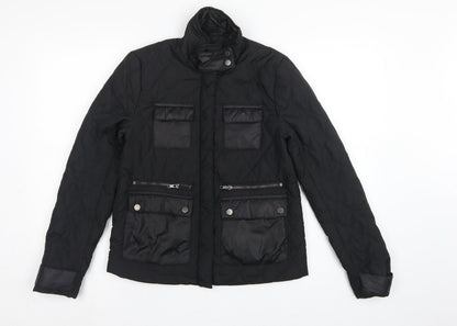 H&M Women’s Black UK 4 Quilted Padded Zip Jacket
