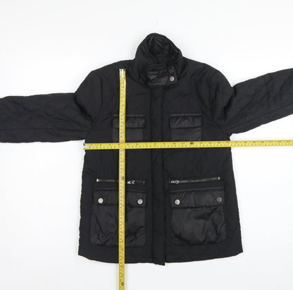 H&M Women’s Black UK 4 Quilted Padded Zip Jacket