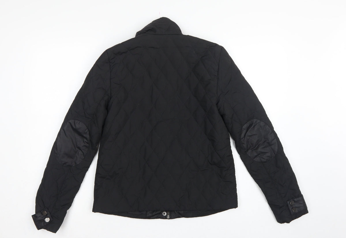 H&M Women’s Black UK 4 Quilted Padded Zip Jacket