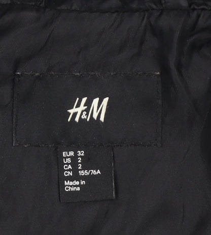 H&M Women’s Black UK 4 Quilted Padded Zip Jacket