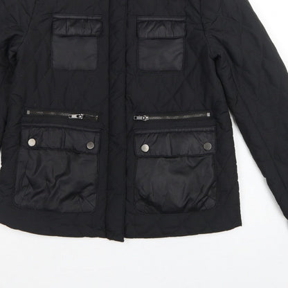 H&M Women’s Black UK 4 Quilted Padded Zip Jacket