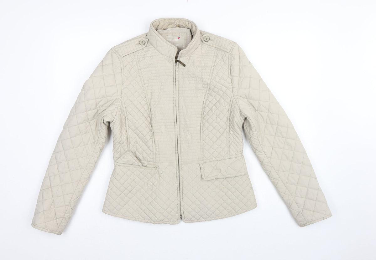 Per Una Women’s Beige UK 12 Shower Resistant Quilted Jacket