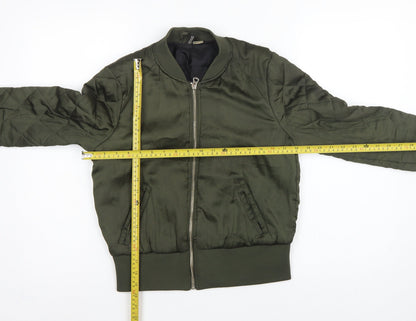 H&M Divided Women’s Green UK 12 Quilted Padded Bomber Jacket