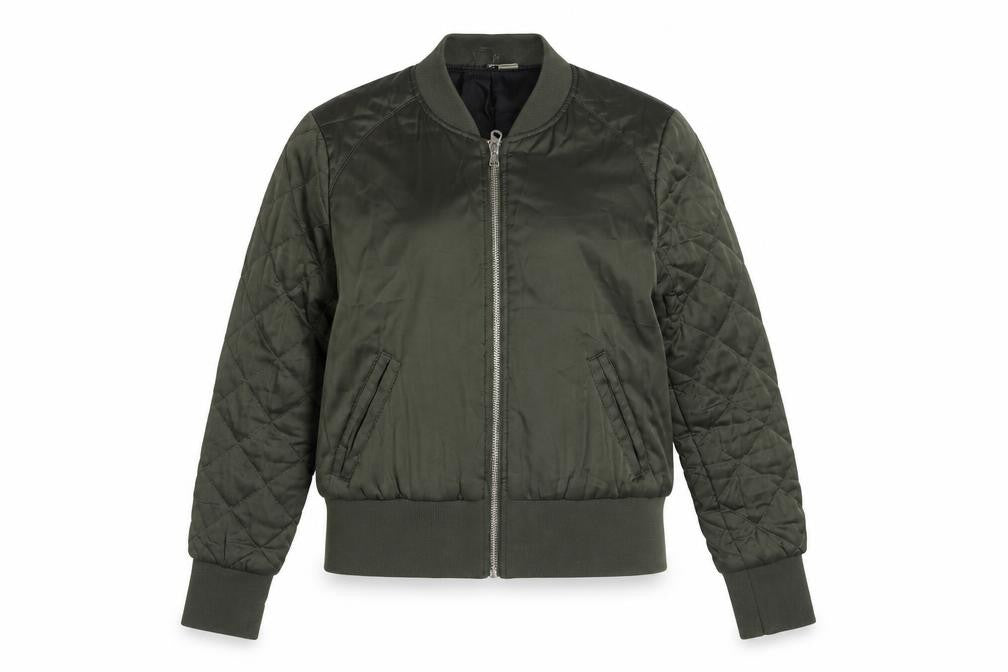 H&M Divided Women’s Green UK 12 Quilted Padded Bomber Jacket