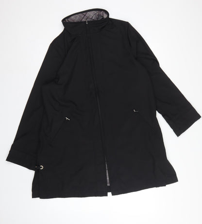 Dash Women Black UK 14 Mid-Length Basic Jacket Full Zip