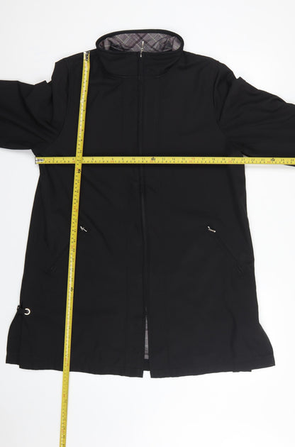 Dash Women Black UK 14 Mid-Length Basic Jacket Full Zip