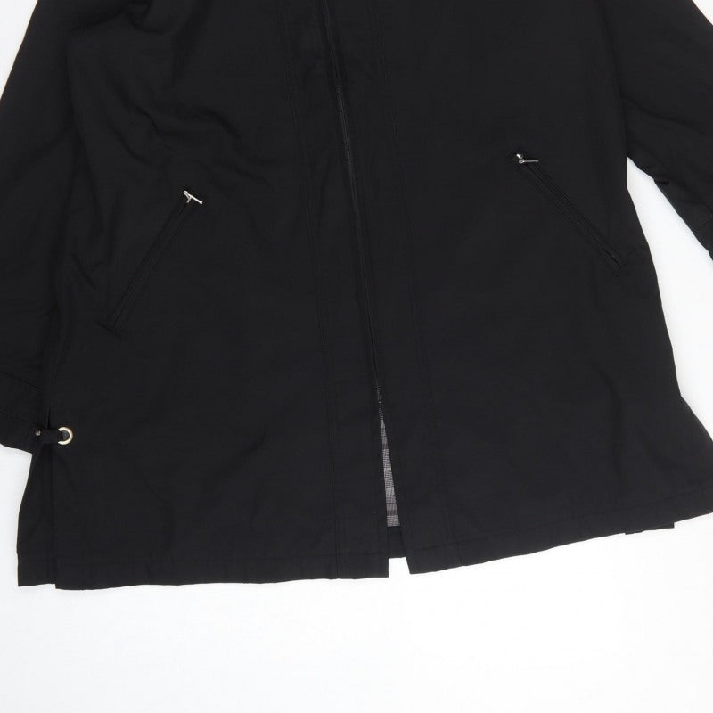 Dash Women Black UK 14 Mid-Length Basic Jacket Full Zip