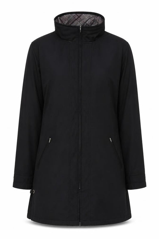 Dash Women Black UK 14 Mid-Length Basic Jacket Full Zip