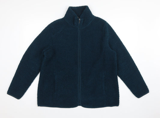 Bonmarché Women Blue Size 16 Fleece Full Zip Jacket Pockets