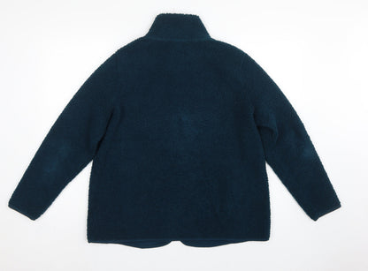 Bonmarché Women Blue Size 16 Fleece Full Zip Jacket Pockets