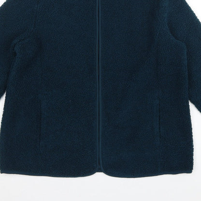 Bonmarché Women Blue Size 16 Fleece Full Zip Jacket Pockets