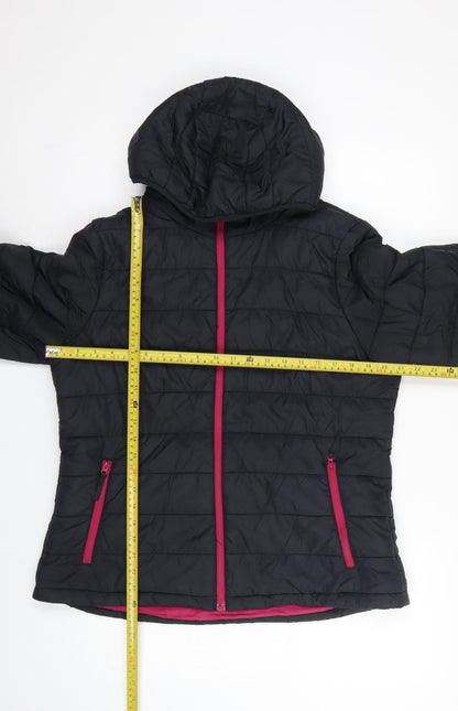 Peter Storm Women’s Black Pink Hooded Puffer Jacket Size 14
