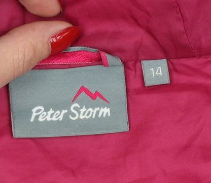 Peter Storm Women’s Black Pink Hooded Puffer Jacket Size 14