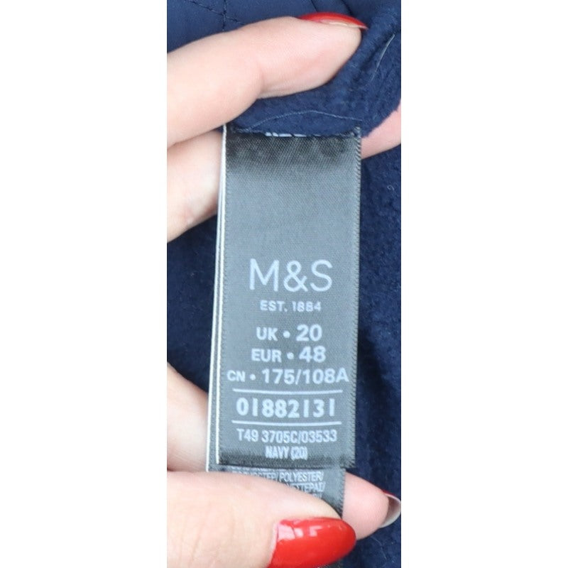 Marks and Spencer Women Blue UK 20 Classic Quilted Padded Jacket