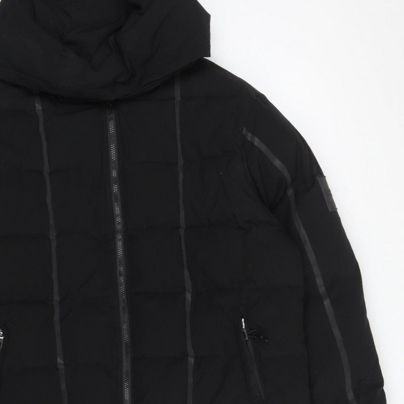 MAN Active Men Black XL Puffer Jacket Hooded Insulated Full Zip