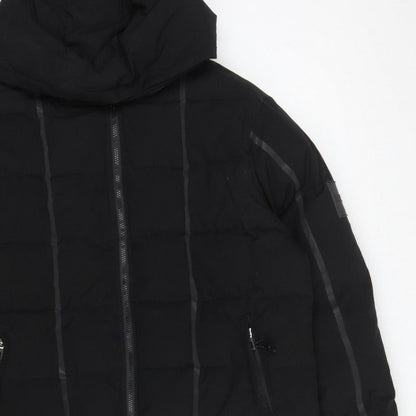 MAN Active Men Black XL Puffer Jacket Hooded Insulated Full Zip