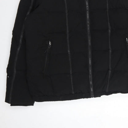 MAN Active Men Black XL Puffer Jacket Hooded Insulated Full Zip