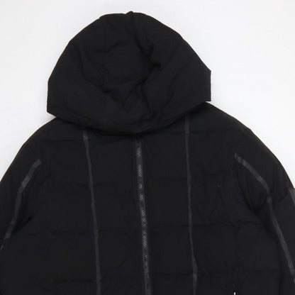 MAN Active Men Black XL Puffer Jacket Hooded Insulated Full Zip