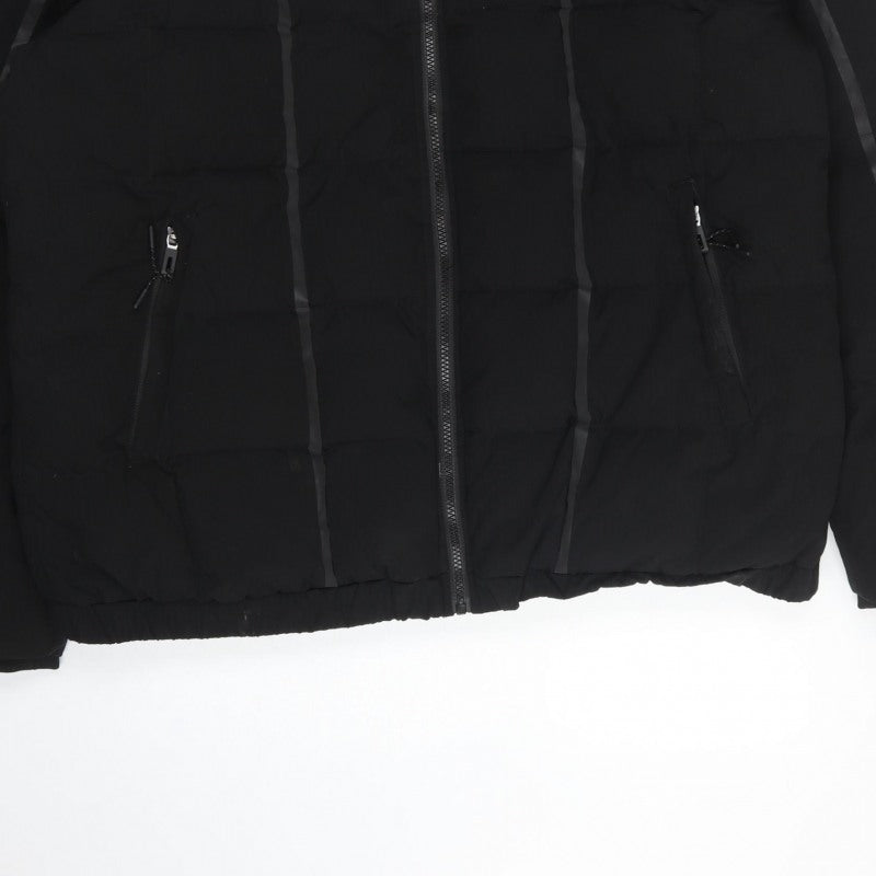 MAN Active Men Black XL Puffer Jacket Hooded Insulated Full Zip